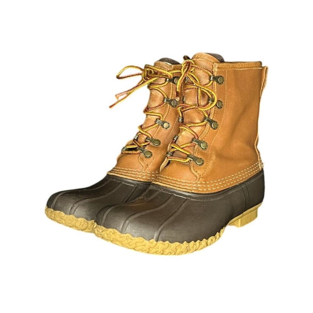 ***SOLD*** VTG L.L. BEAN GORE-TEX Hunting Womens Duck Boots Brown Leather SZ 7.5